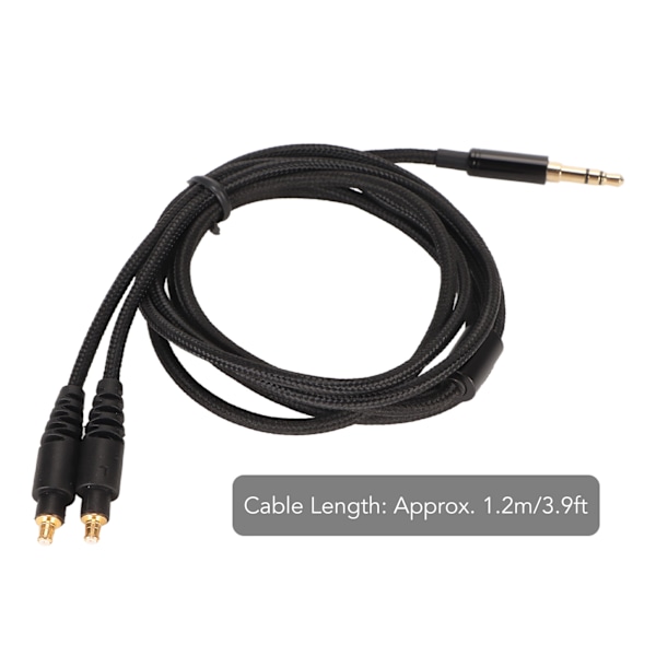 3,5 mm Ersättningshörlurskabel Guldpläterad Kontakt Flätad Kabel Ersättningssladd för ATH MSR7b ATH SR9 ATH ESW990H 1,2 m