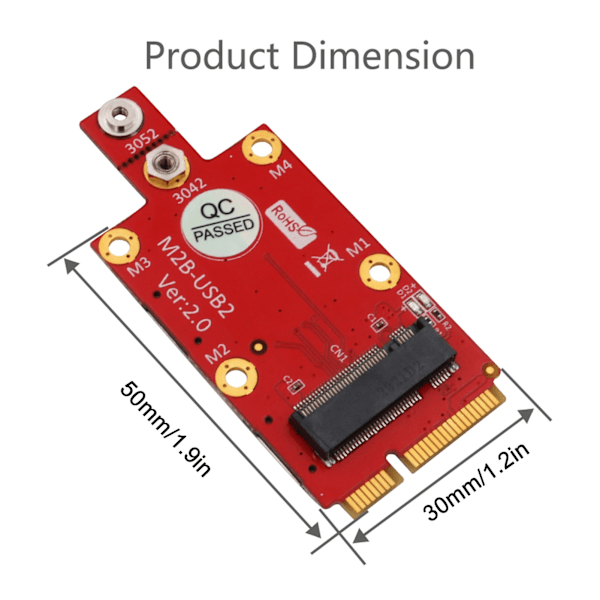 M.2 till Mini PCIE Adapter Konverter Dubbel NANO SIM-kortplats med M2 Skruvmejselsats