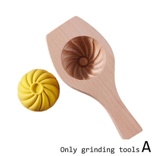 DIY Bullform Trä Månkaka Formar Blomformade Kakstämplar Baozi model