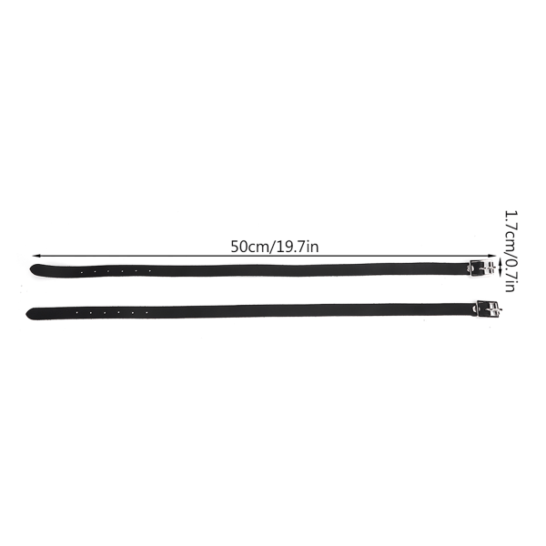 1 par forlenge for sporstropper skinn med rustfri stålspenne hesteverktøytilbehør 50 cm svart