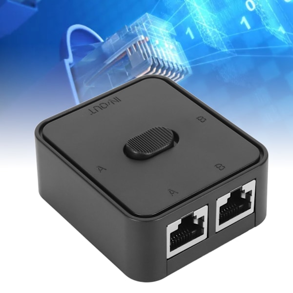 2 Port Gigabit Nätverk Switch 10 100 1000Mbps 2 In 1 Ut 1 In 2 Ut PoE Extender Switch RJ45 Splitter Selector Switch för Cat 6