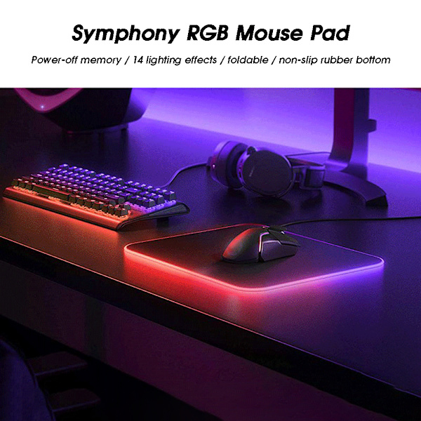 RGB Gaming Musmatta RGB Färgglad LED Gaming Musmatta För PC Laptop