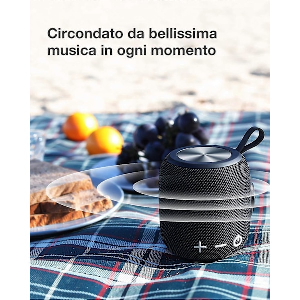 Bärbara Högtalare Mini Bluetooth 5.0 Dubbelparning Trådlös Högtalare, 360 HD Surroundljud & Rik Stereobas IPX7 Vattentät För Resor