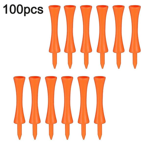 Consistent Tee Slanted Biodegradable 100pcs Tees Golf Tack Plastic Material Orange