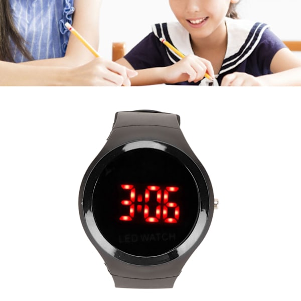 Children Digital Watch Student Fashionable Red LED Outdoor Sports Watch Birthday Gift for Daily Life Black