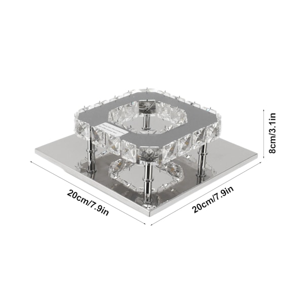 LED-kattovalaisin 3 valon väriä Moderni koristeellinen neliön muotoinen keinokristalli Mini-kattokruunu olohuoneeseen Käytävään 85‑265V