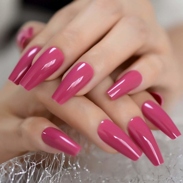 Perfekt för speciella tillfällen Nagelkonst, 24 st Press On-naglar för kvinnor med trendig Ballerina Lång Kistform, Inkluderar enkla appliceringsverktyg