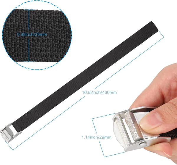 10 Pcs Short Ratchet Straps, Quick Release Tie Down Straps, Heavy Duty Adjustable Lashing Straps (40x2.5cm)