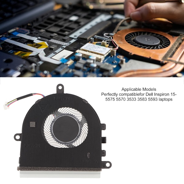 Laptop CPU Kylfläkt Ersättning CPU Fläkt för Dell Inspiron 15 5575 5570 3533 3583 5593