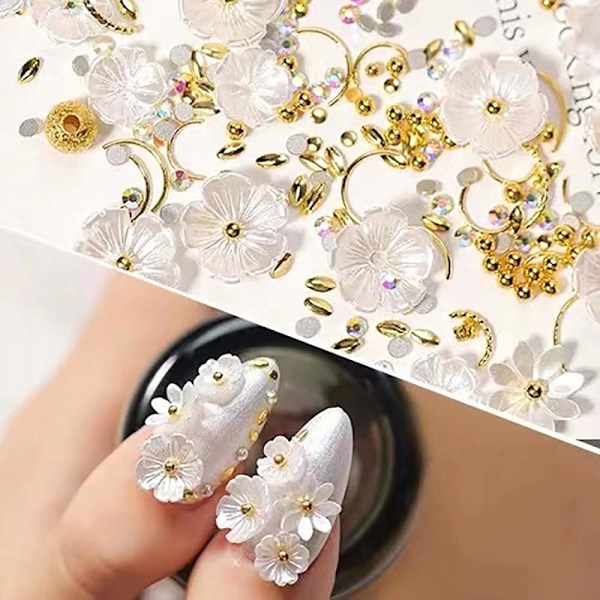 Konstnärliga Nageldekorationer, Guld Silver Material för Bländande Design, Komplett Set för Oöverträffade Nagelkonstupplevelser