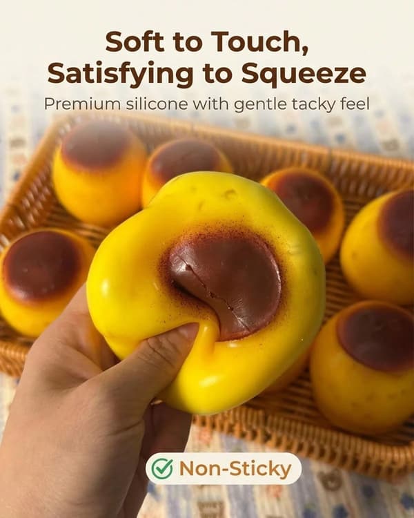 Karamelbudding Stressbold Squishy Knasende Perlefyldt Ikke-rebound Håndlavet Taba ASMR Angstlindring Til Voksne Festgave