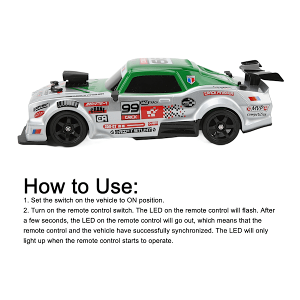 RC Drift Bil 1:16 Fjernbetjening Bil Model Legetøj Simuleret 4 Hjulstræk Til Over 6 År Gamle Dobbelt Batterier