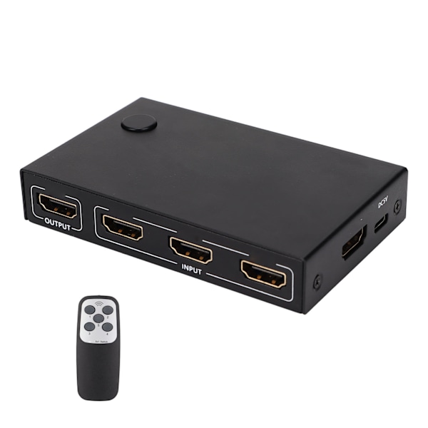 18Gbps HD Multimedia Interface 2.0 5x1 Switch 5 ingångar 1 utgång Switch Selector med fjärrkontroll och laddningskabel