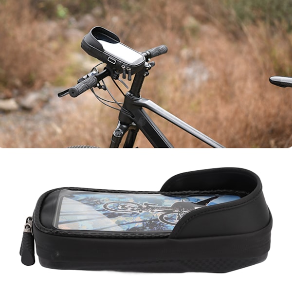 Bike Phone Bag Waterproof Multifunctional Cycling Storage Bag for Mountain Bike Road Bike Black