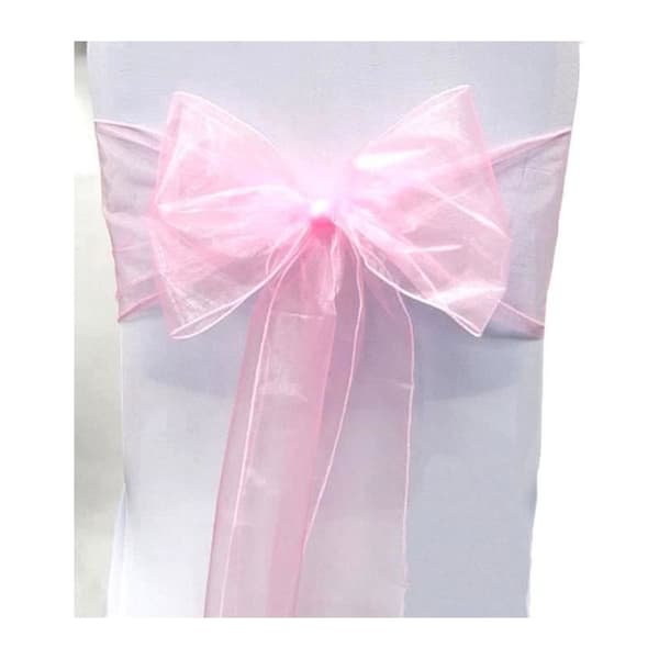 Rosafärgade rosetter i organza för bröllop, 10-pack
