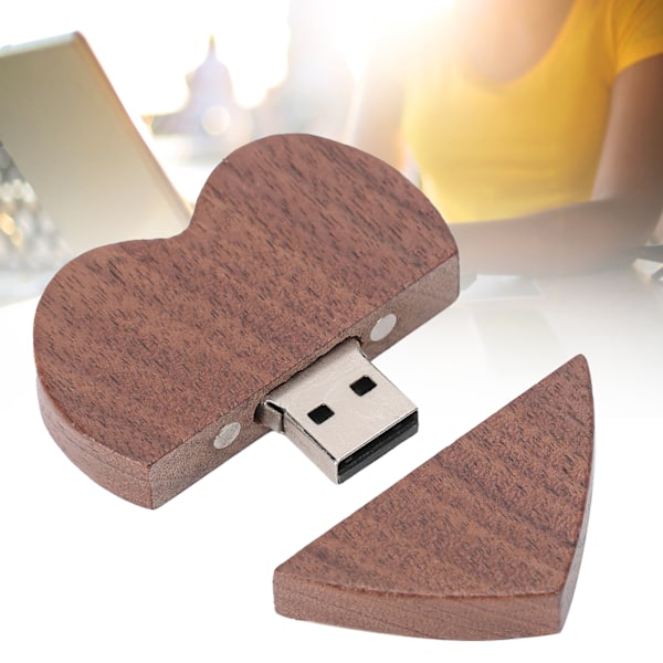 USB-minne Valnöt Hjärtformad för Windows OS X CM11052 (32GB)