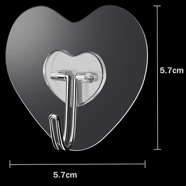 Transparent Adhesive Hooks, Pack of 20 Wall Hooks, Self-Adhesive Hooks, No