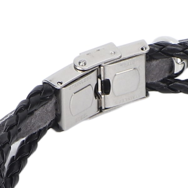 Retro Sportklocka Armband Metallpärlor Läder Armbandsur Ersättning för Honor 5 4 Svart