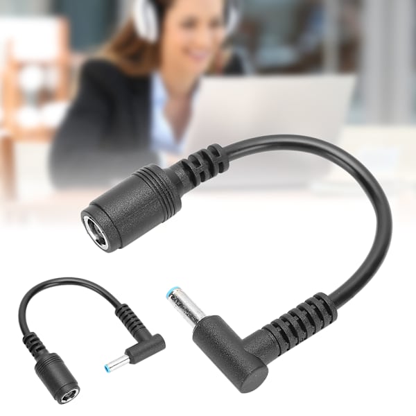 2st Strömadapter Konverteringskabel 7.4x5.0mm Hona till 4.5x3.0mm Hane Böjd Spets med Stift för HP Ultrabook