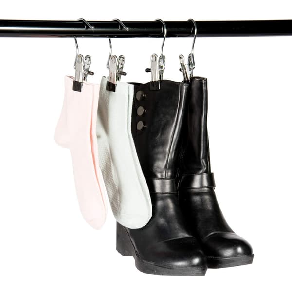 14 Portable Laundry Hooks, Non-Slip Metal Boot Hangers, Easy Handling