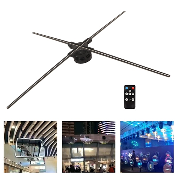 3D Holografisk Reklammaskin 1600P 4 Blad 1024 LED-Pärlor 85cm Diameter Holografisk LED-Fläktprojektor 100‑240V EU-Kontakt
