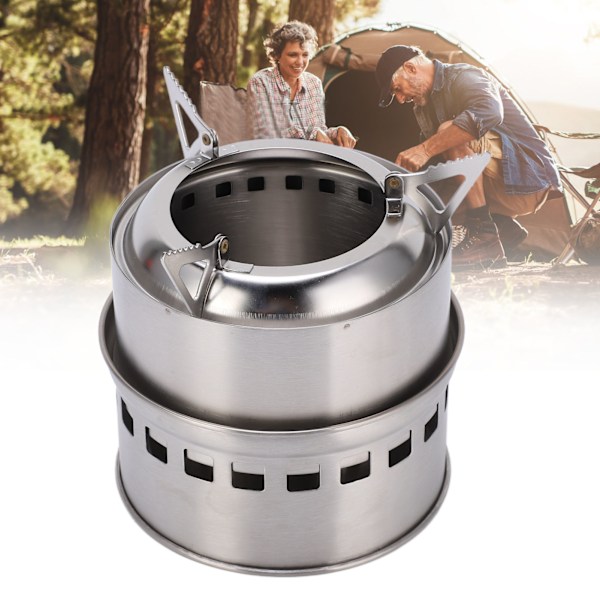 Stainless Steel Outdoor Camping Wood Stove Portable Folding Picnic Barbecue Wood Stove