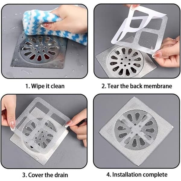 50-pack Disposable Shower Drain Hair Catcher Stickers, Drain Protector