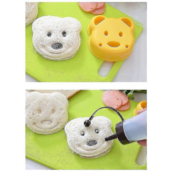 Bjørneformet sandwichformkutter, brød-sandwichformer for barn