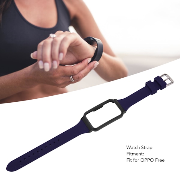 Klokkearmbånd med etui erstatning silikon armbånd armbåndsur tilbehør for Oppo Free Blue