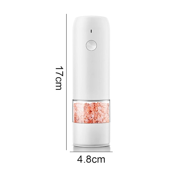Uppladdningsbar elektrisk peppar- och set - Enhands - Inget batteri behövs Modern stil - Automatisk svartpeppar- och havssaltkryddkvarn Simple white