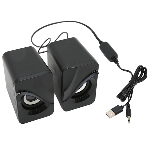 Datorhögtalare USB-driven Trådbunden Volymkontroll Mini Skrivbordshögtalare med RGB-ljus för Hemarbete