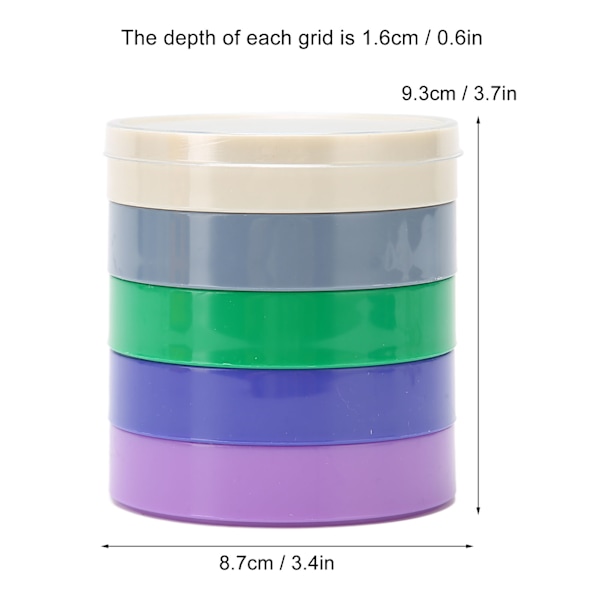 Se Boks for Oppbevaring av Urdeler 5 Lags Romdesign Støvtett Rundt Fargerikt Urdeler Beholder