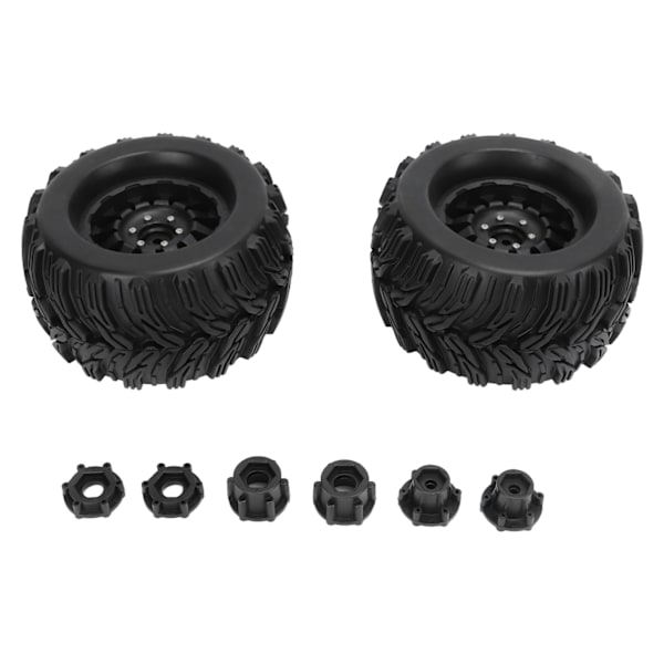2 st RC Bil Hjul och Däck RC Gummidäck Ersättning med 3 Specifikationer Hex Koppling för Arrma 1/8 RC Lastbil