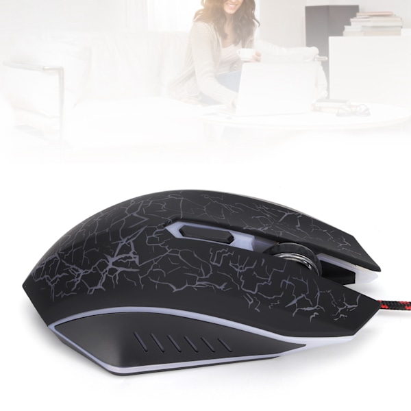 Trådbunden Gamingmus USB-port Ergonomisk 3200 DPI Justerbar RGB Optisk Datortillbehör Svart