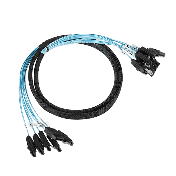 6-port 1m 6.0Gbps SATA3.0 Flätad Datorlåda Hårddisk Datakabel 6-in-6-ut