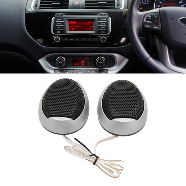 2 st Bil Diskanthögtalare 98dB 1000W Dome Interiör Stereo Ljud Högtalare för Ljudsystem Silver