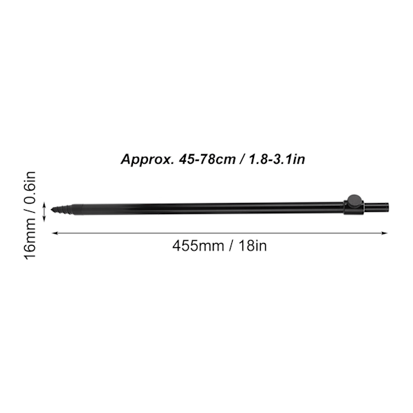 Fiske Spöfäste Aluminiumlegering Flexibel 2 Sektioner Bärbar Fiske Spö Markstöd Medium 45.5cm