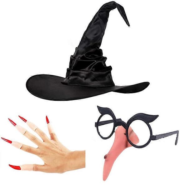 Witch Nose Halloween Witch Costume Cosplay Prop Set RED