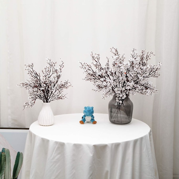 6 Stk Efterår Faux Blomster Falske Babys Breath Blomst Bulk Kunstig Gypsophila Buket Silke Blomsterarrangementer Centerpieces for Home Køkken Soveværelse White