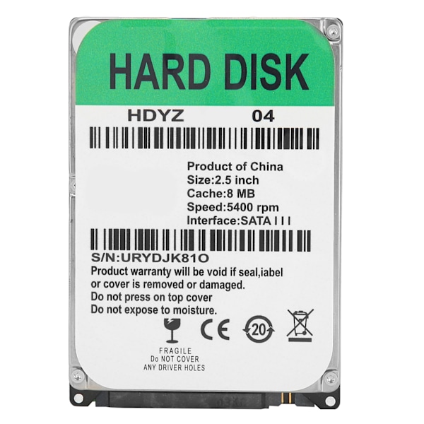 Mekanisk harddisk 2,5 tommer HDD SATA III minnekortmodul harddisk datamaskintilbehør 160 GB