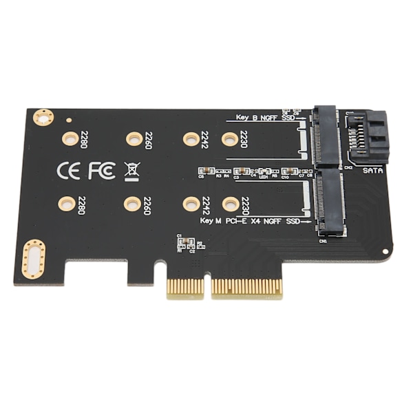 M.2 till PCIe Adapterkort NGFF M.2 till PCIE X4 6Gbps Höghastighets SSD Adapterkort för Stationär Dator Laptop