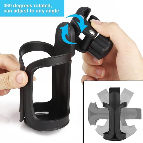 Universal 360° Roterende Drikkeholder til Cykel, Barnevogn, Rollator, Kørestol, Scooter, Vogn, Motorcykel - Børn & Voksne, 2-pak 2 Pack