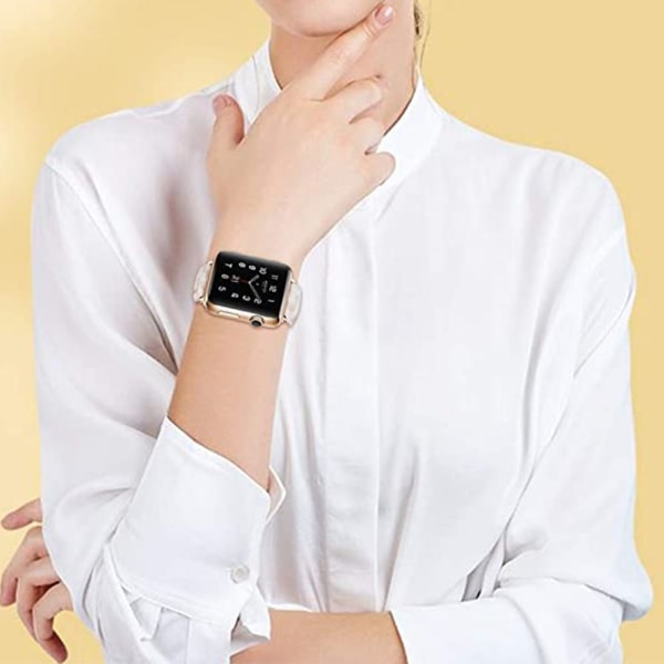 Kompatibel med Apple Watch Strap 38-40 mm / 42-44 mm Series 5/4/3/2/1, slankt resin-armbåndsudskiftningstilbehør til urbånd 42-44mm Pink flower
