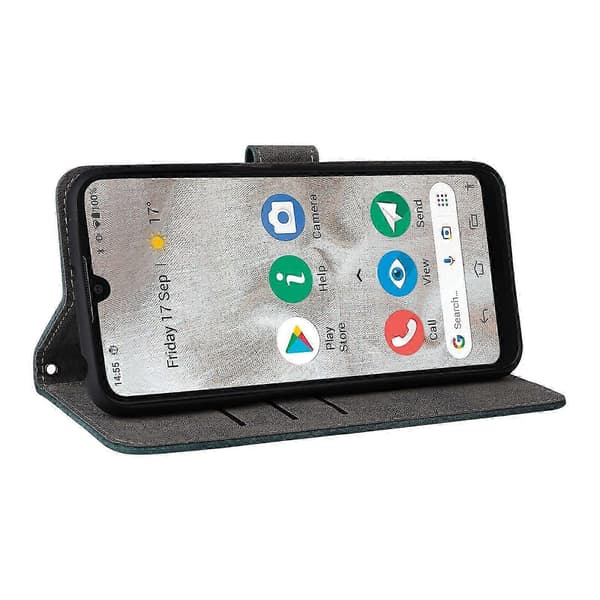 Plånboksfodral för Doro 8100 8200 PU-läder Flip Cover Stativ[TT] Green