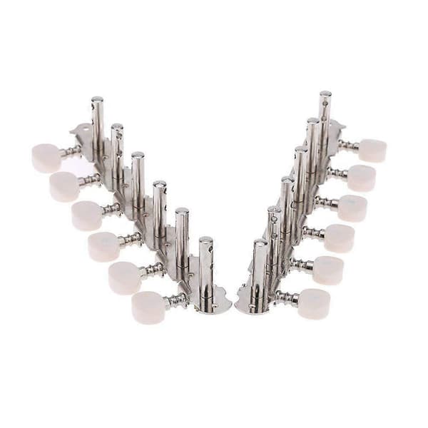 6R6L 12-string Acoustic Guitar Tuning Pegs Tuners Tuning Key Knob_Special Gift Sliver  White