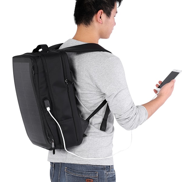 Haweel Universell Laptop Tablet Ryggsäck Solcell USB Laddningsport Högskola Skolväska