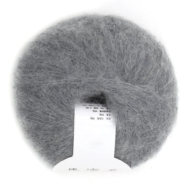 Populær Soft Mohair Pashm Knit Angora Long Wool Garn Hot (lysegrå)
