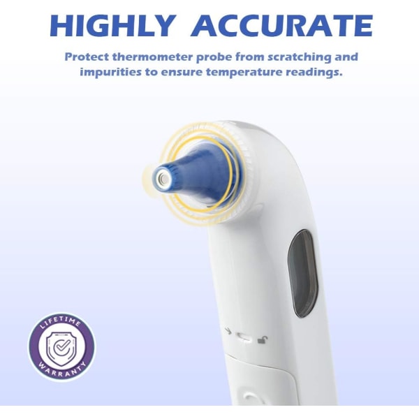 60 erstatningsbeskyttende hetter for alle modeller av øretermometre, øretermometerdeksler og andre typer digitale termometre 100 Stück