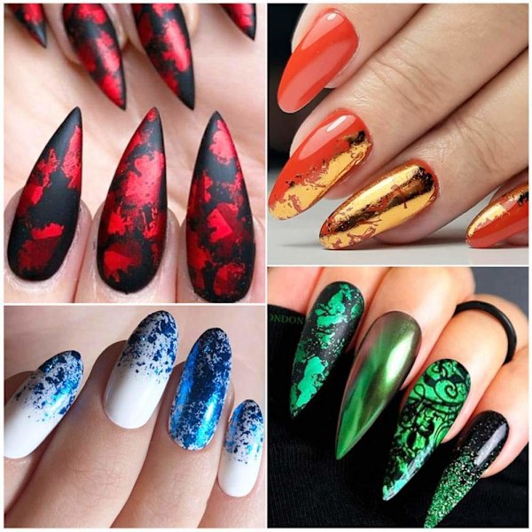 Regnbåge Holografisk Nagelglitterfolie, 24 st för Mångsidig Dekoration, Specialformade Nagelpaljetter för DIY-Design