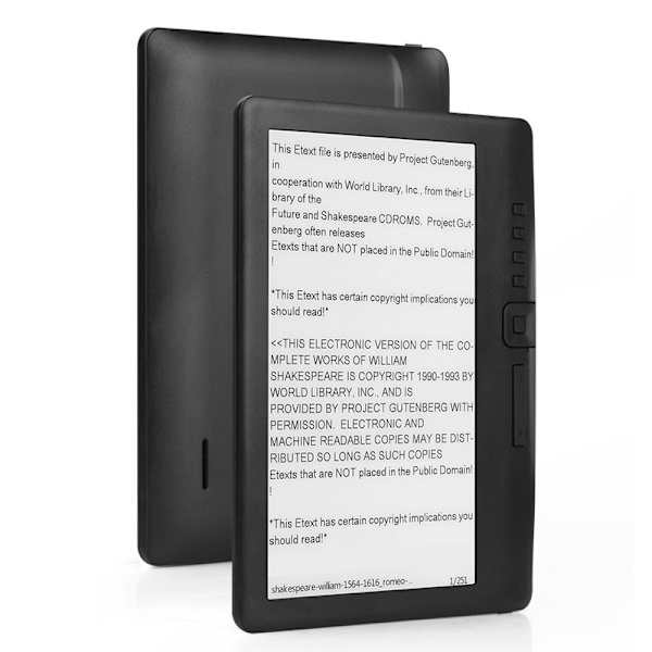 E-bokläsare med 7\" Färgskärm, 512MB + 4GB, Perfekt för Studier och Presenter, Elegant Design i Svart
